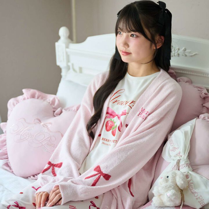 [Shea Butter Treated] Ribbon Jacquard Cardigan,, medium