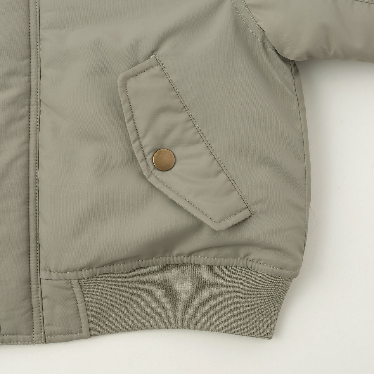 Washable MA1 Style Removable Hood Jacket,Khaki, large image number 21