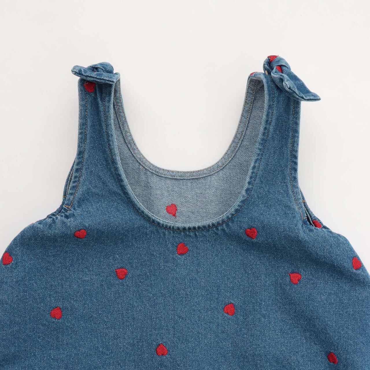 [Tomodeni] Assorted Embroidered All-Over Pattern Flare One-Piece Dress,Blue, large image number 4