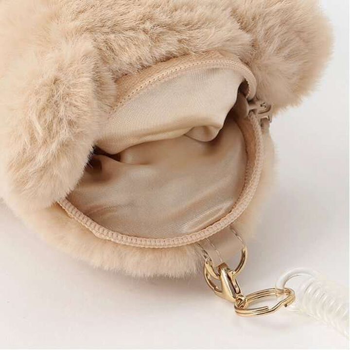 Bear Plush Toy Pass Case,Light beige, medium image number 10