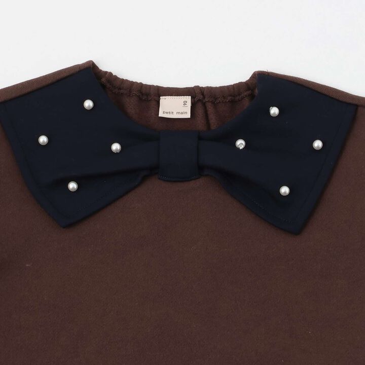 Wool Lined Link Ribbon Collar Sweatshirt,Camel, medium image number 8