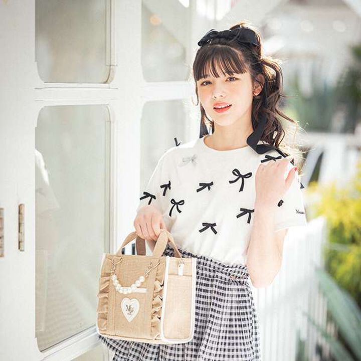 Frill Shoulder with Pearl Charm,Light blue, medium image number 20