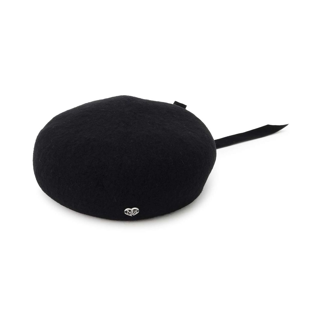 Velour Ribbon Beret Hat,Black, large image number 6