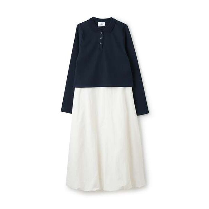 [Link] Collar Long Sleeve T-Shirt & Balloon Skirt Set,Light pink, medium image number 10