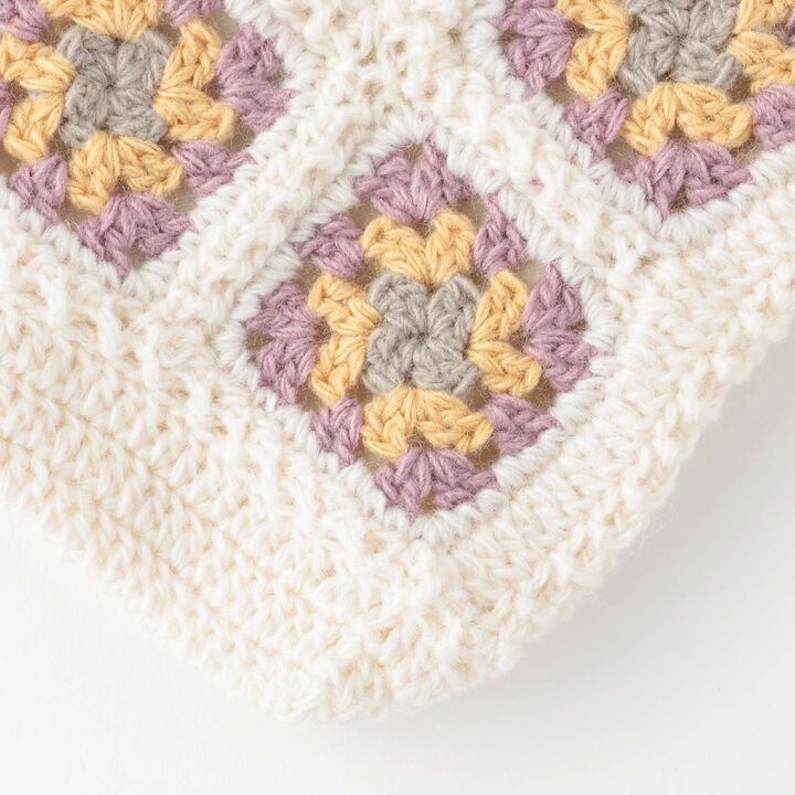 Black Crochet Small Shoulder Bag,Ivory, medium image number 2