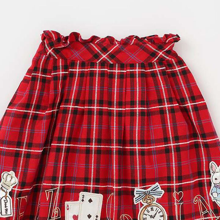 Alice Motif Check Skirt,Red, medium image number 4