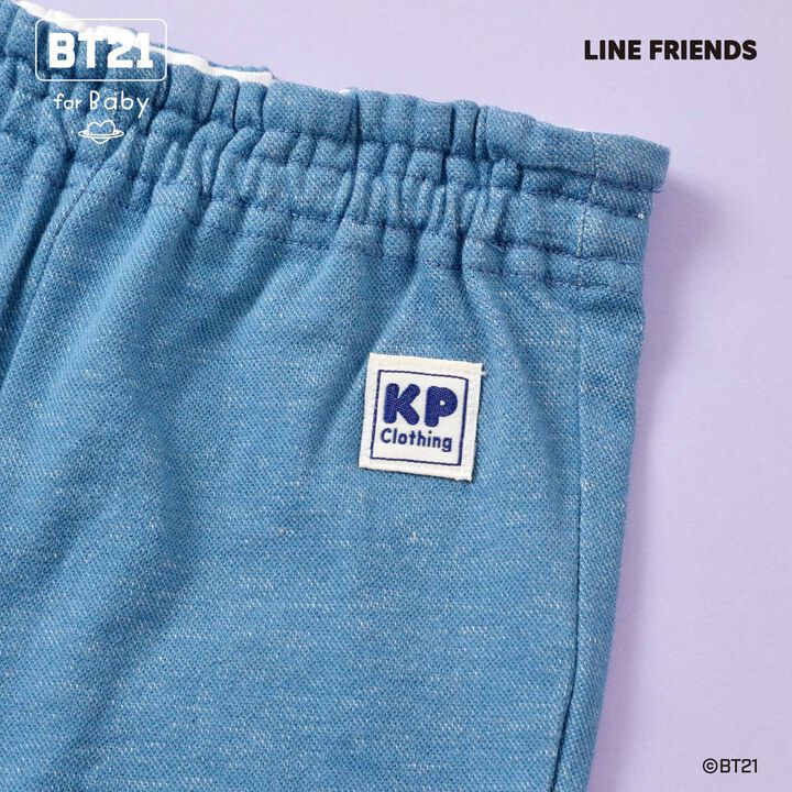 [BT21] Denim-Style Knit Twill 7/8 Pants,Blue, medium image number 3