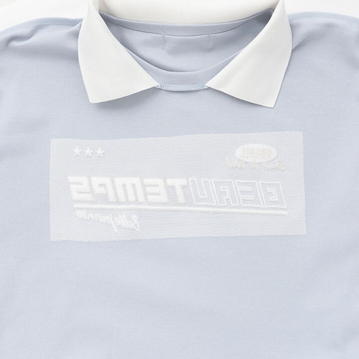 Smooth Polo Collar Top,Blue gray, medium image number 9