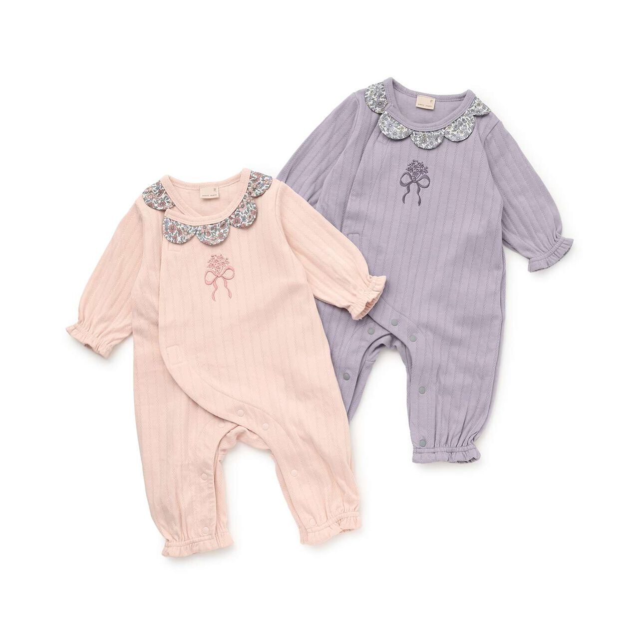 Scallop Trim Collar Coverall,Lilac, large image number 10