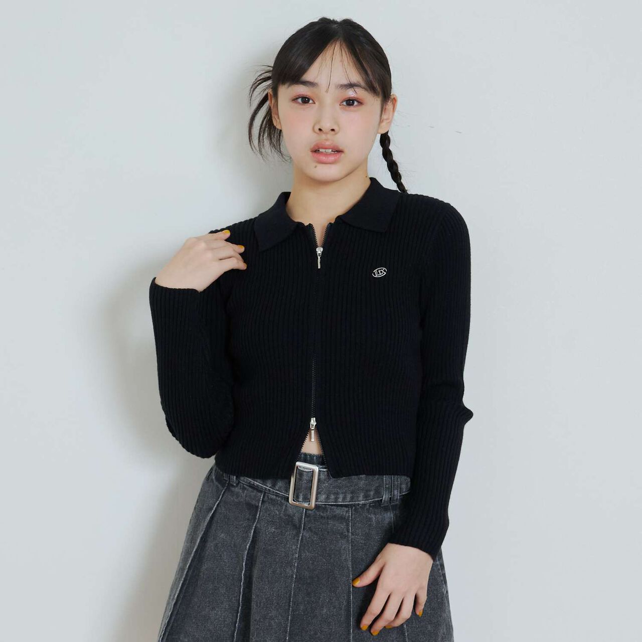 [LTXC] Washable Ribbed W Zipper Cardigan,Ivory, large image number 7