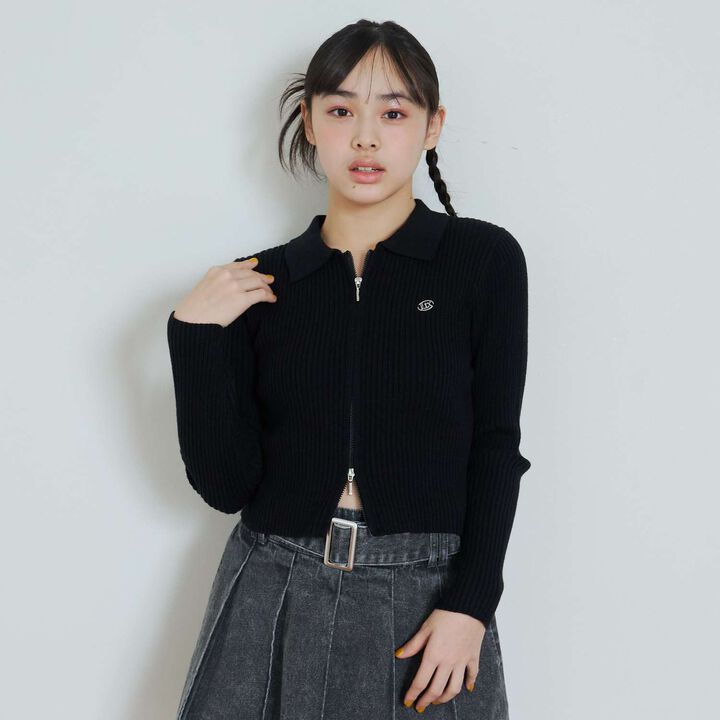 [LTXC] Washable Ribbed W Zipper Cardigan,Ivory, medium image number 7