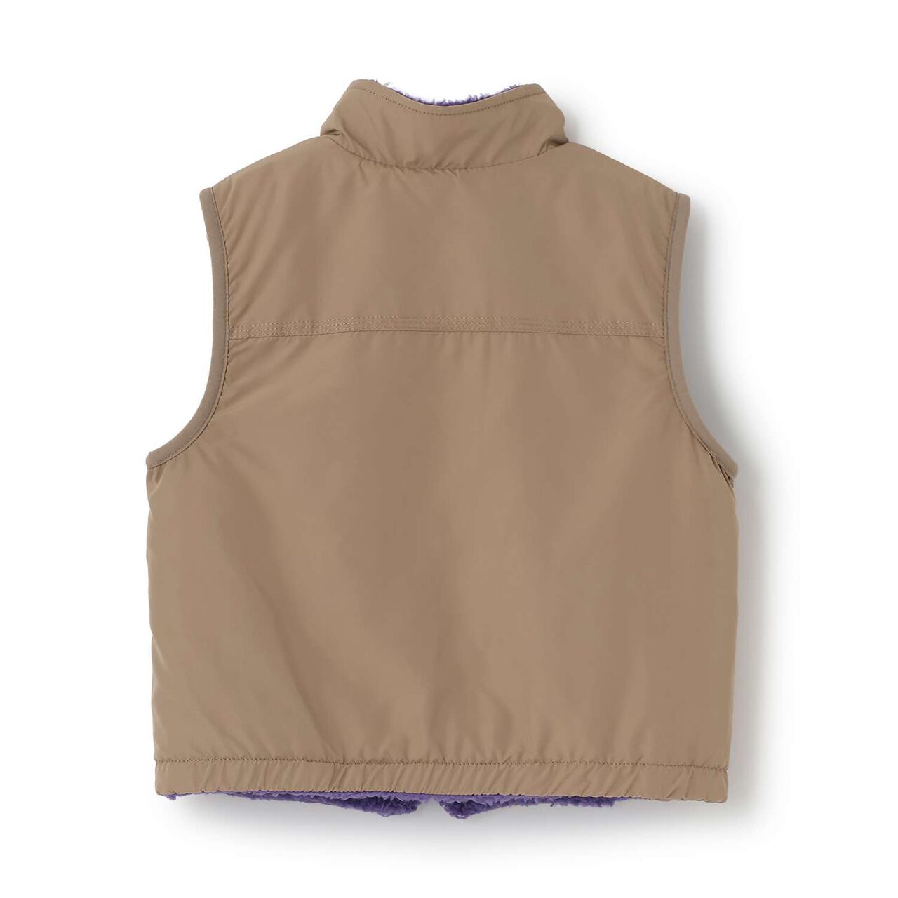 Plain Boa Reversible Vest,Light beige, large image number 7