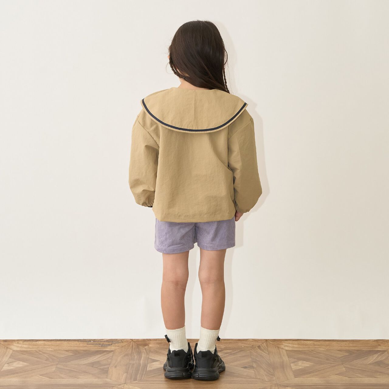 Frill Collar Windbreaker,Navy, large image number 26