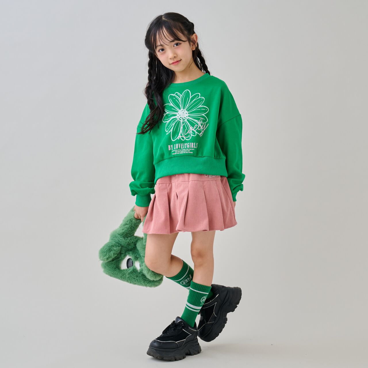 Flower Flock Pullover,Charcoal gray, large image number 1