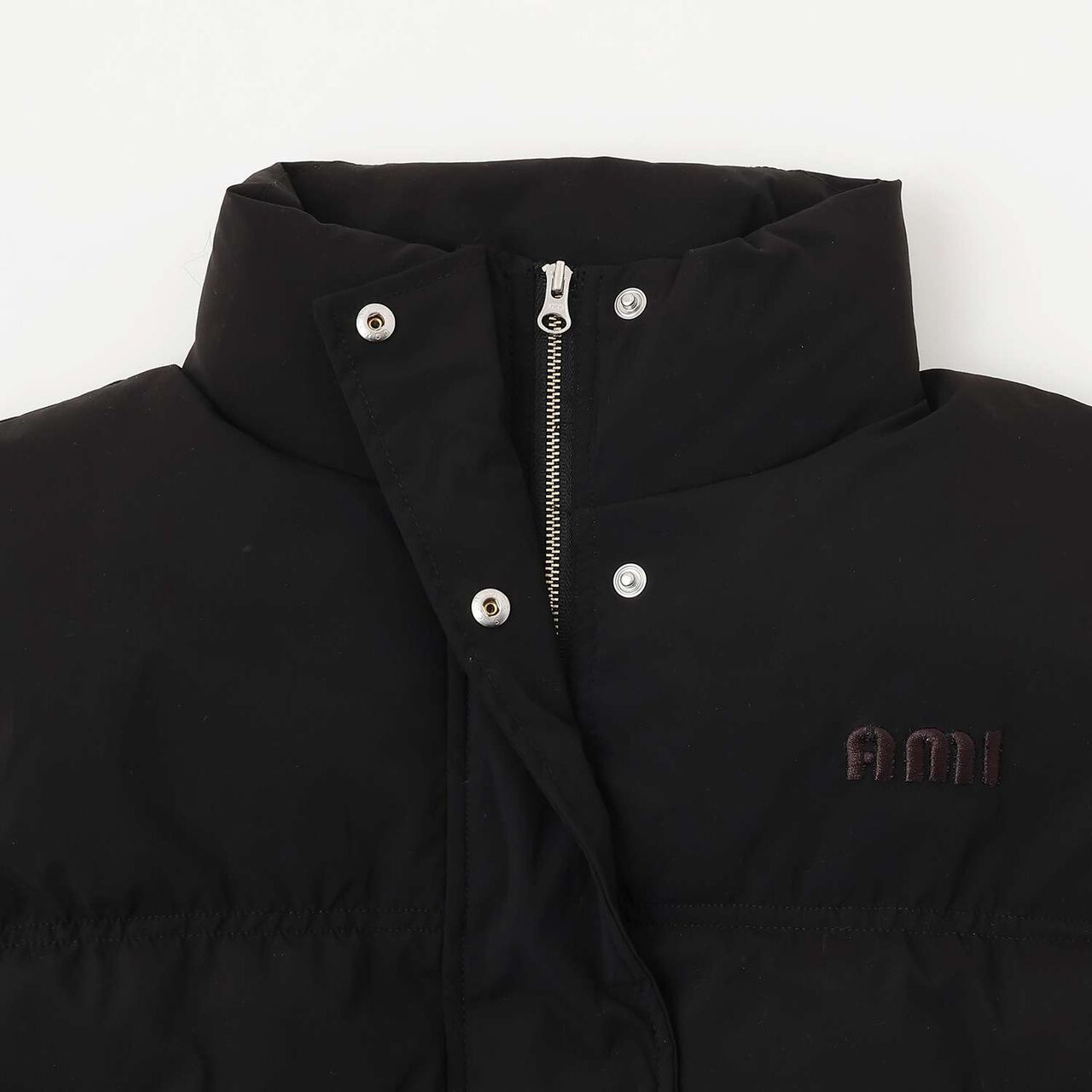 [AMI] Water-Repellent Padded Short Vest,Black, large image number 2