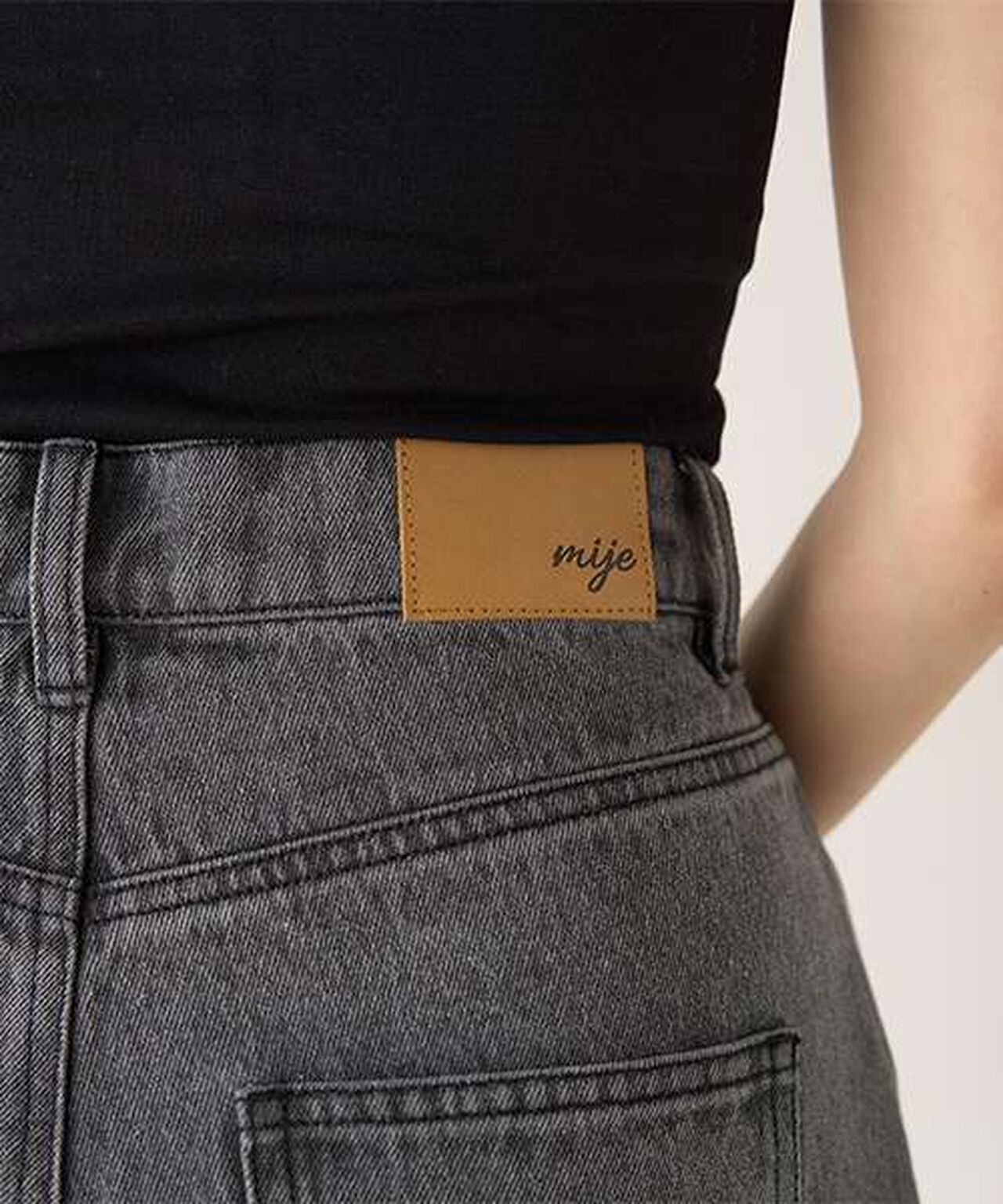 Tack Denim Wide Pants,Gray, large image number 12