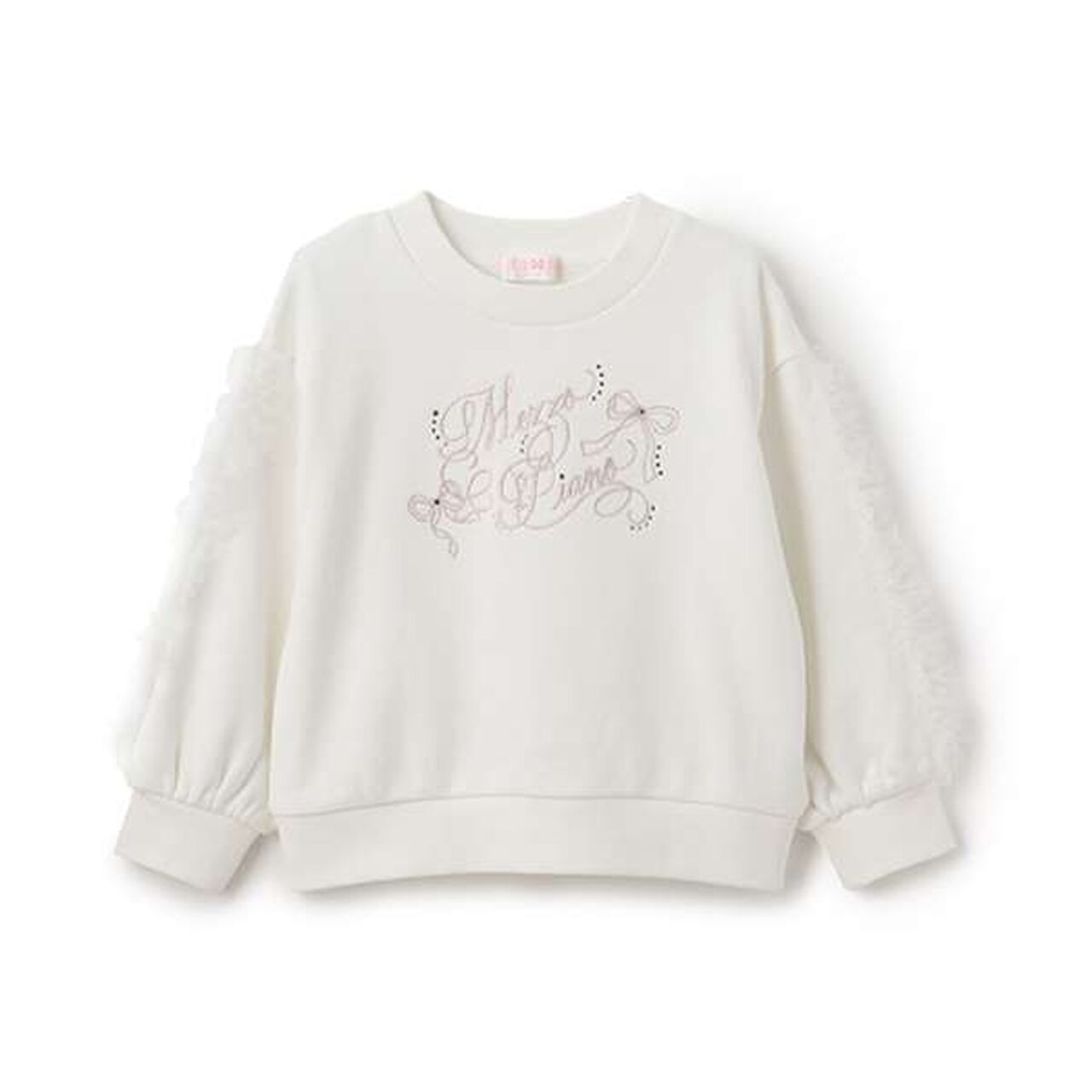 Tulle Frill Sweatshirt,Off white, large image number 0