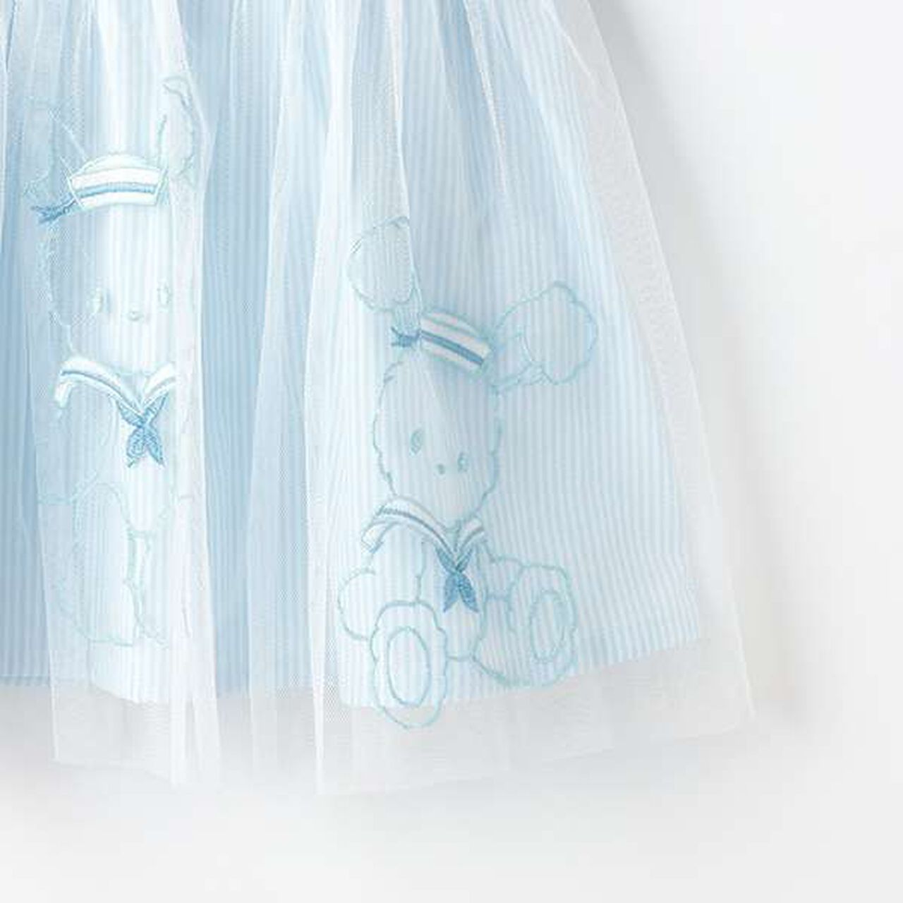 Rabbit Embroidery Docking Dress & Bloomers Set,Light blue, large image number 6