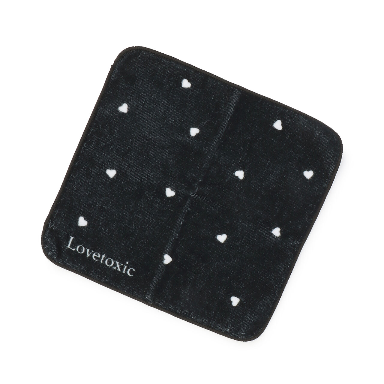 Heart All-Over Pattern Hand Towel,Black, large image number 0