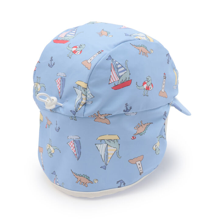 [SWIM] All-Over Pattern Sun Protection Swim Cap,Turquoise, medium image number 4