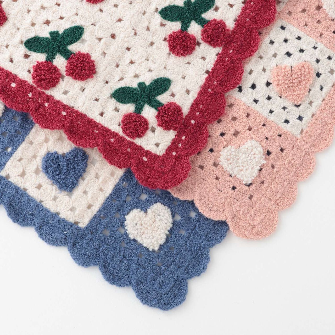 Black Crochet Scarf,Red, large image number 7