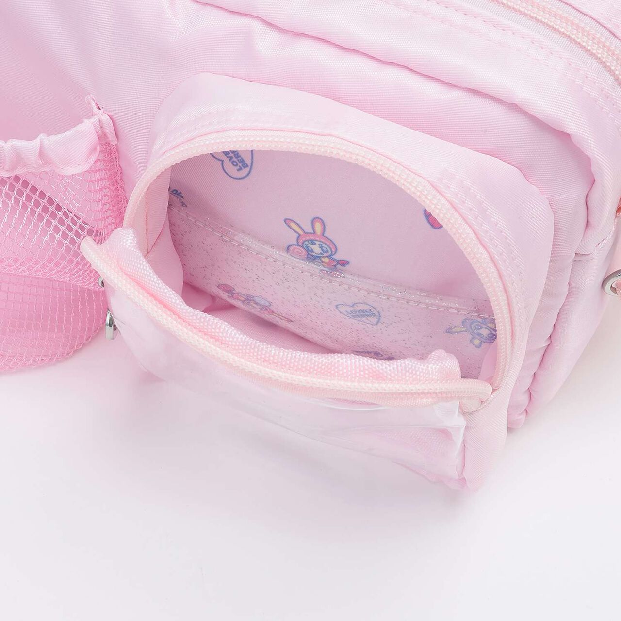 Berrie-chan Print Shoulder Bag with Bottle Holder,Pink, large image number 8