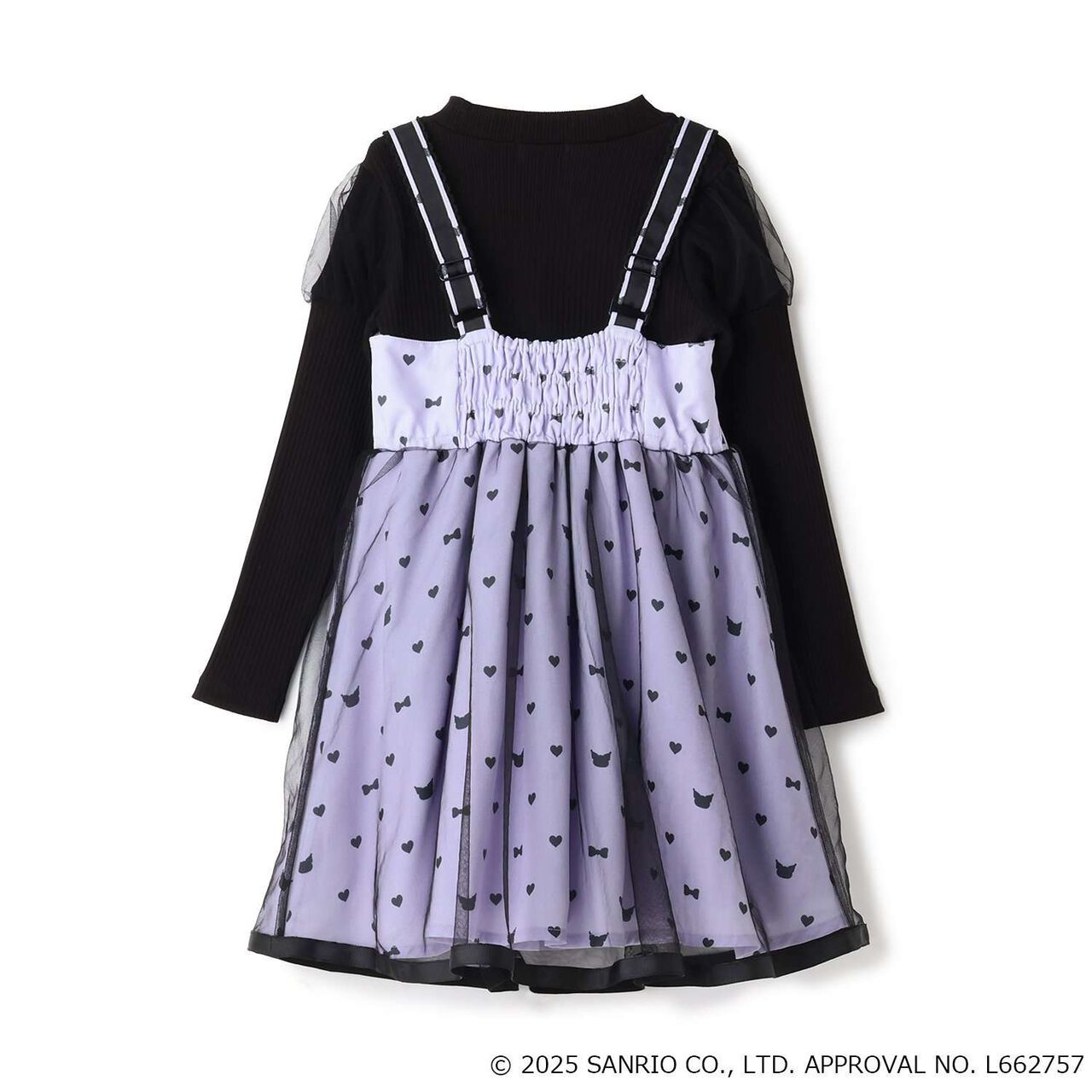 My Melody / Kuromi Ribbed T-Shirt & One-Piece Dress Set,Pink, large image number 1