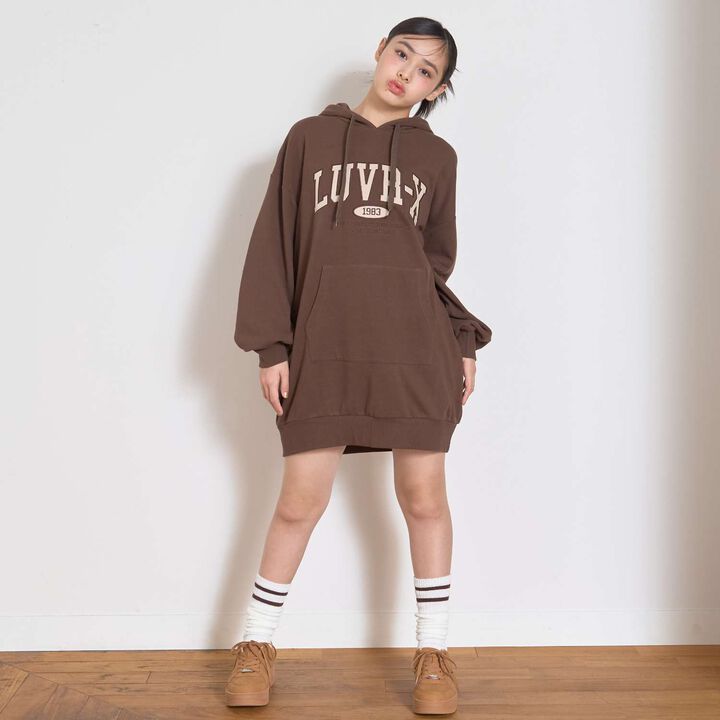 Loose Parka One-Piece Dress,Black, medium image number 13