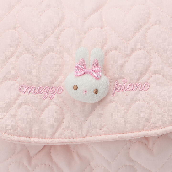 Heart Quilted Backpack with Rabbit Mascot,Light pink, medium image number 2