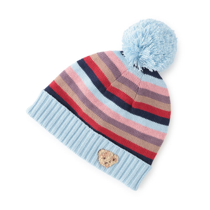 Multi Striped Beanie,Red, medium image number 0