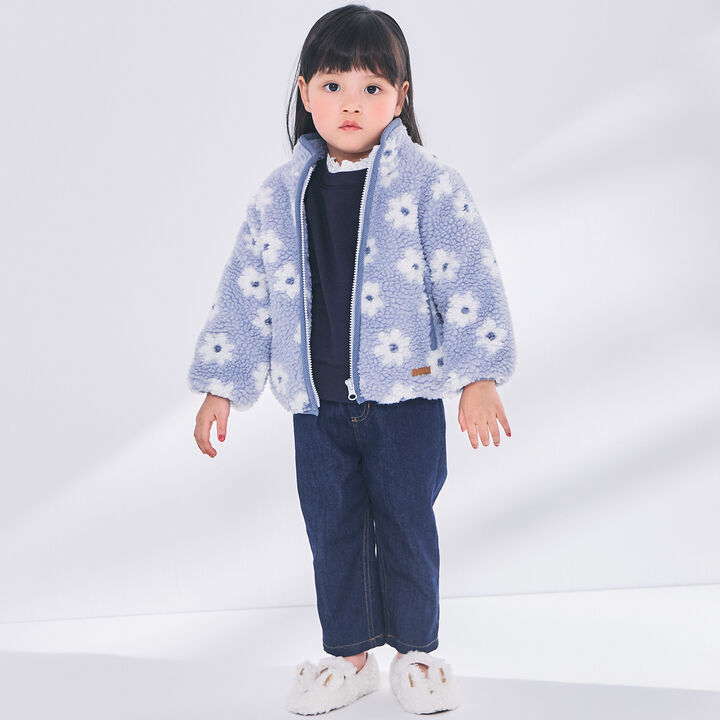[Light and Fluffy] Jacquard Boa Jacket,Light blue, medium image number 2