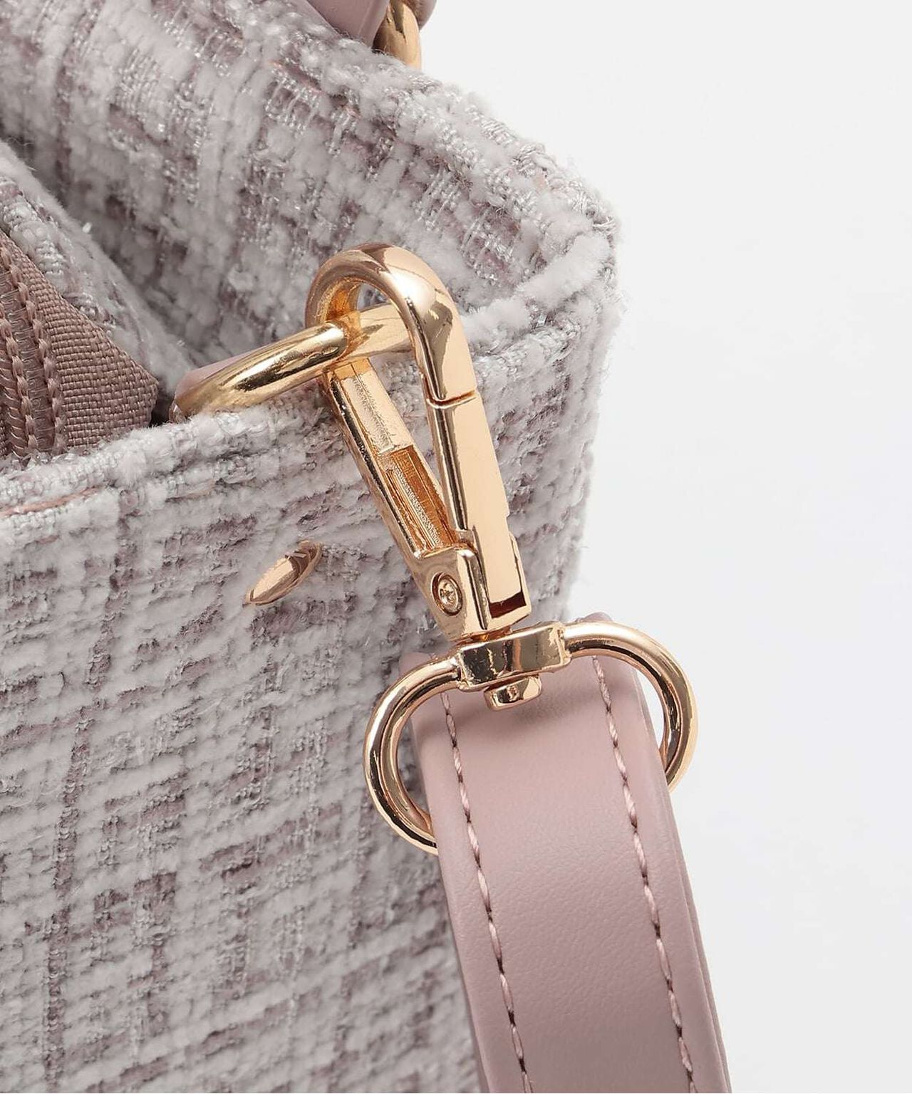 Tweed Charm Tote Bag,Ivory, large image number 3