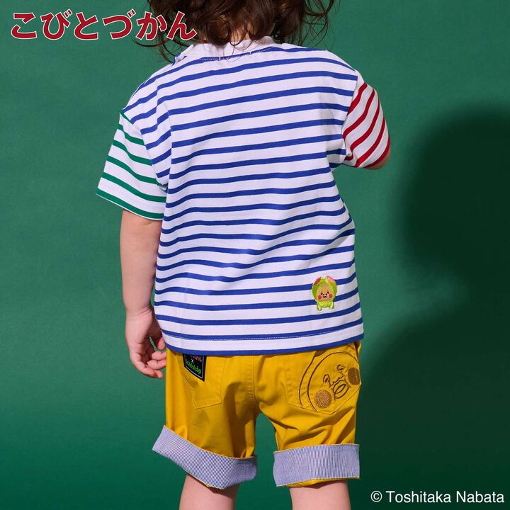 [Kobito Zukan] Stripe Pattern Short-Sleeve T-Shirt,Navy, medium image number 23