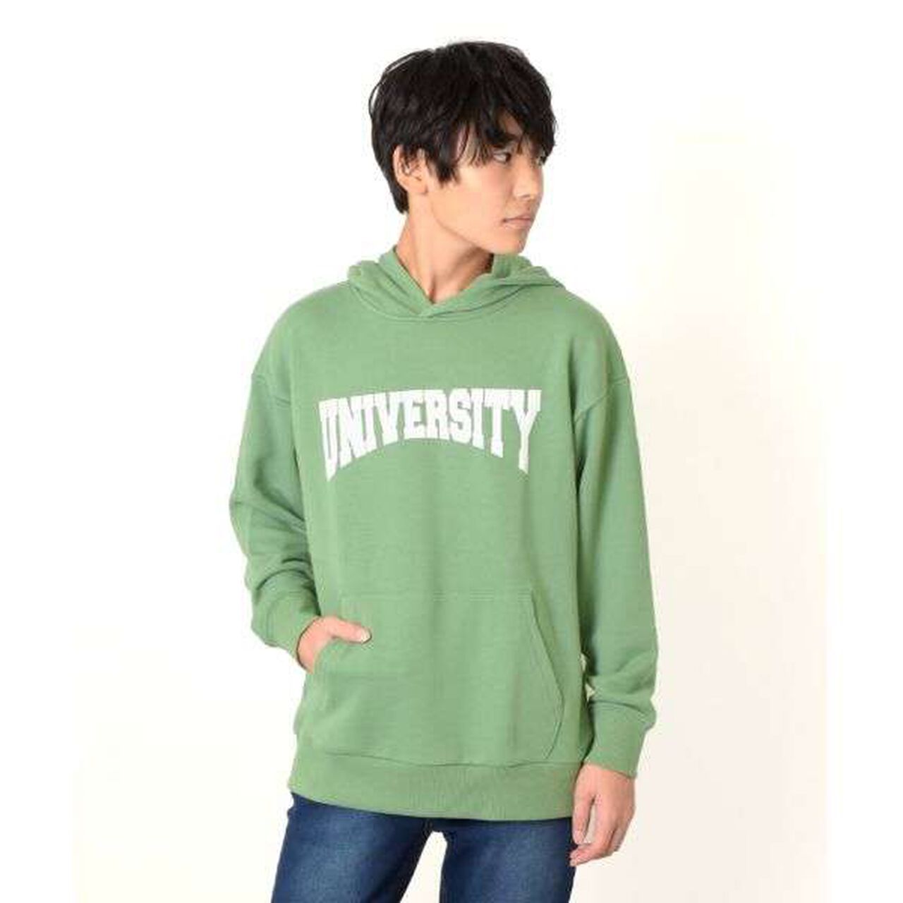 Fleece College Print Parka,Black, large image number 21