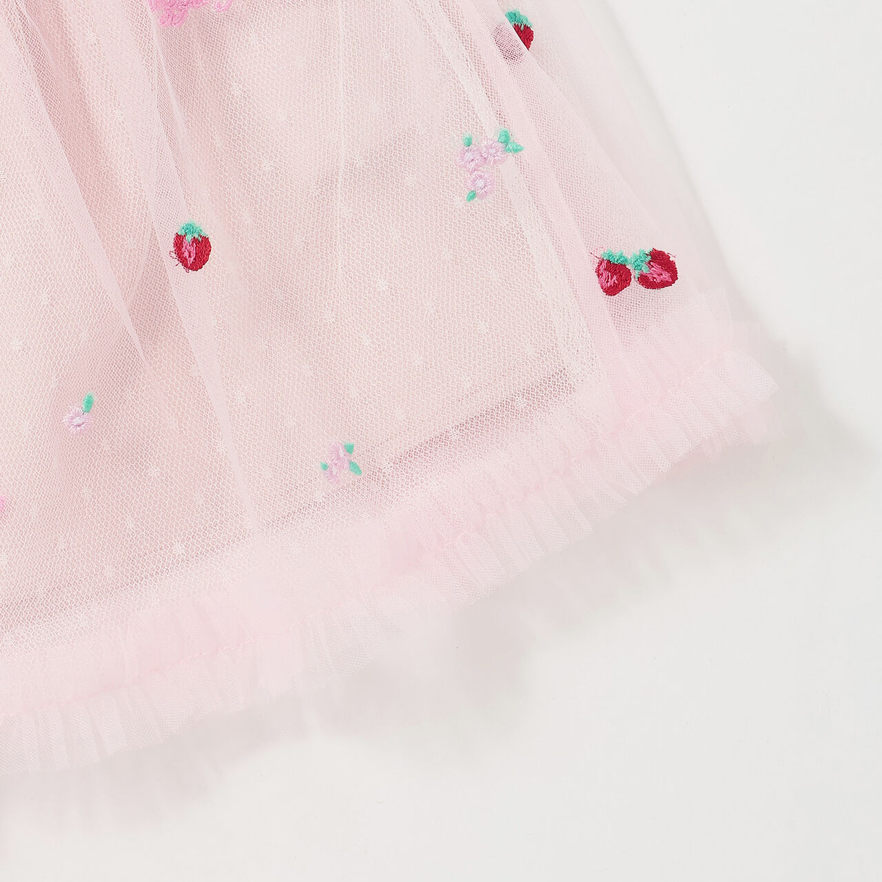 Strawberry Embroidery Tulle Skirt,Off white, large image number 4