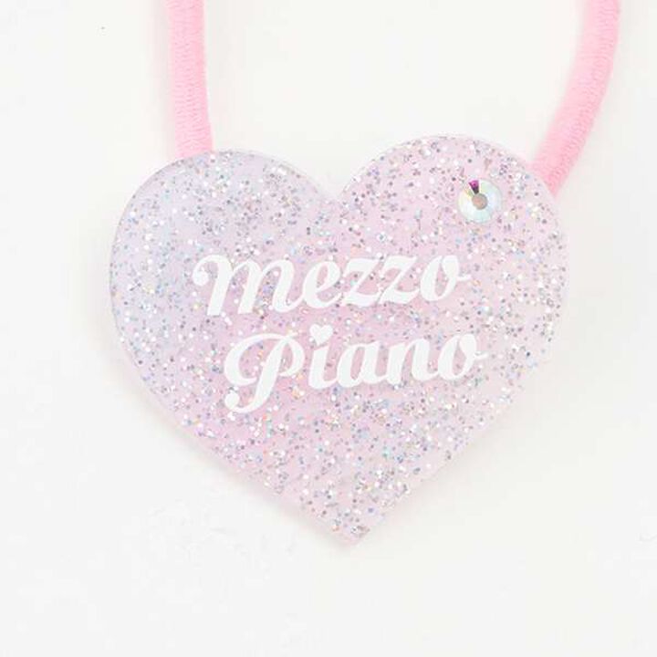 25th Anniversary Sparkling Heart Logo Hair Ponytail Holder,Pink, medium image number 2