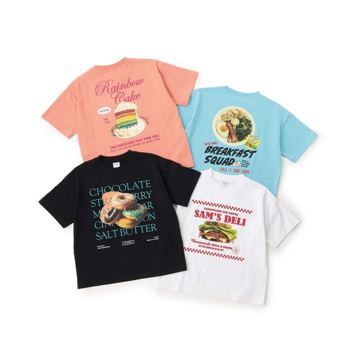 Assorted Food Wide Short-Sleeve T-Shirt,White, medium image number 10