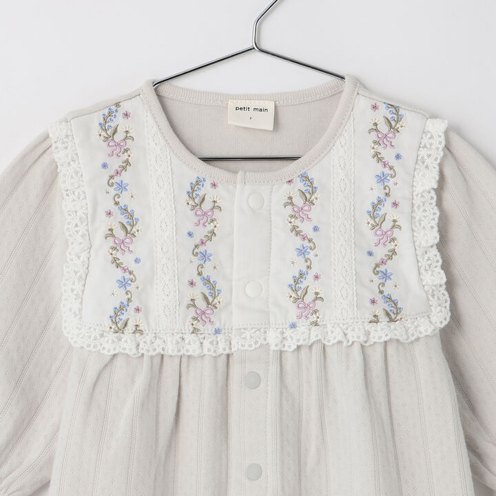 [Organic] Embroidered 2-Way Romper,Light green, medium image number 3