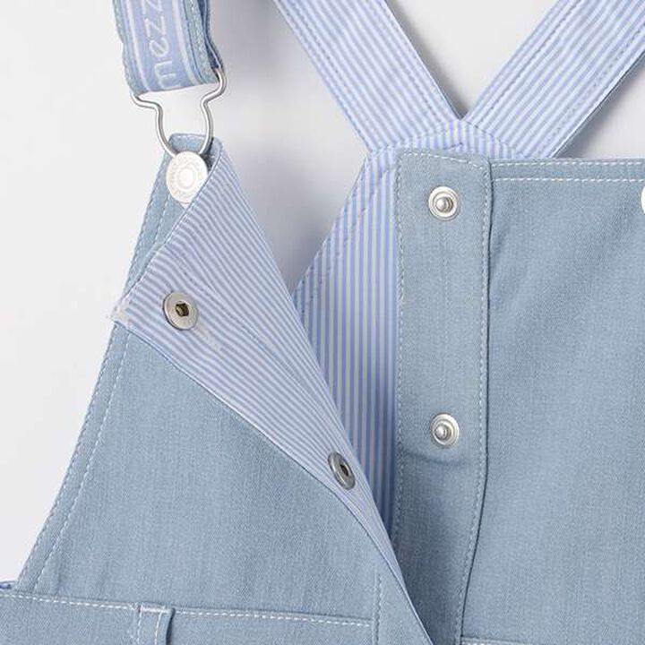 Gradient Denim Logo Tape Overall Skirt,Mint, medium image number 3