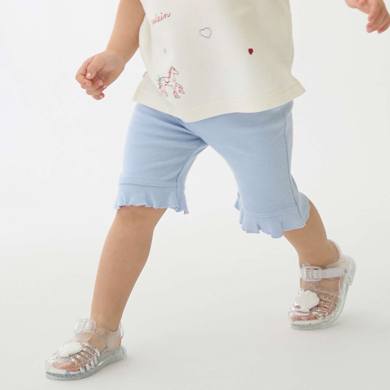 7/8 Frill Jersey Knit Pants,Multi color, large image number 1