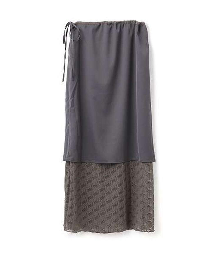 Reversible Lace Skirt,Charcoal gray, medium image number 14