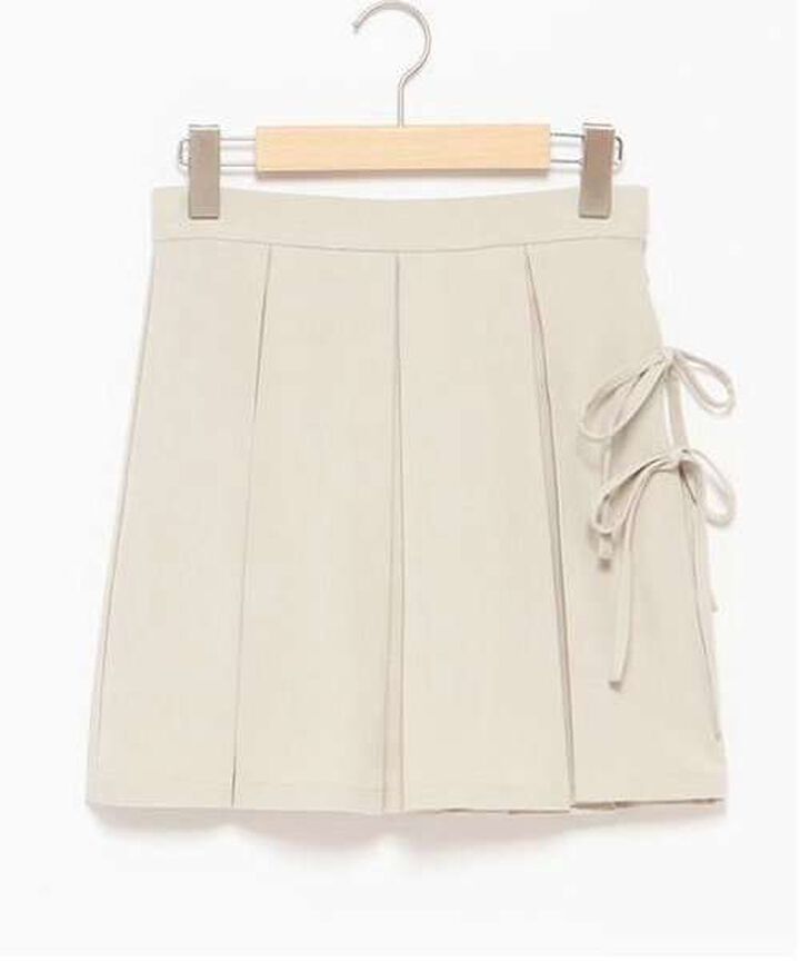 Ribbon Pleated Skirt,Gray, medium image number 12