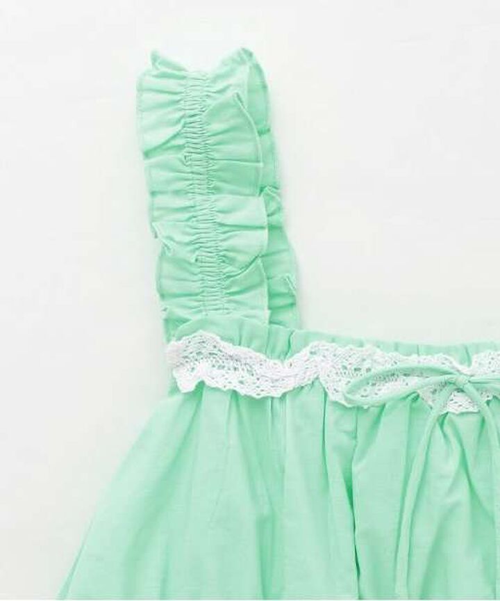 Cotton One-Piece Dress [Korean Fashion],Light green, medium image number 3