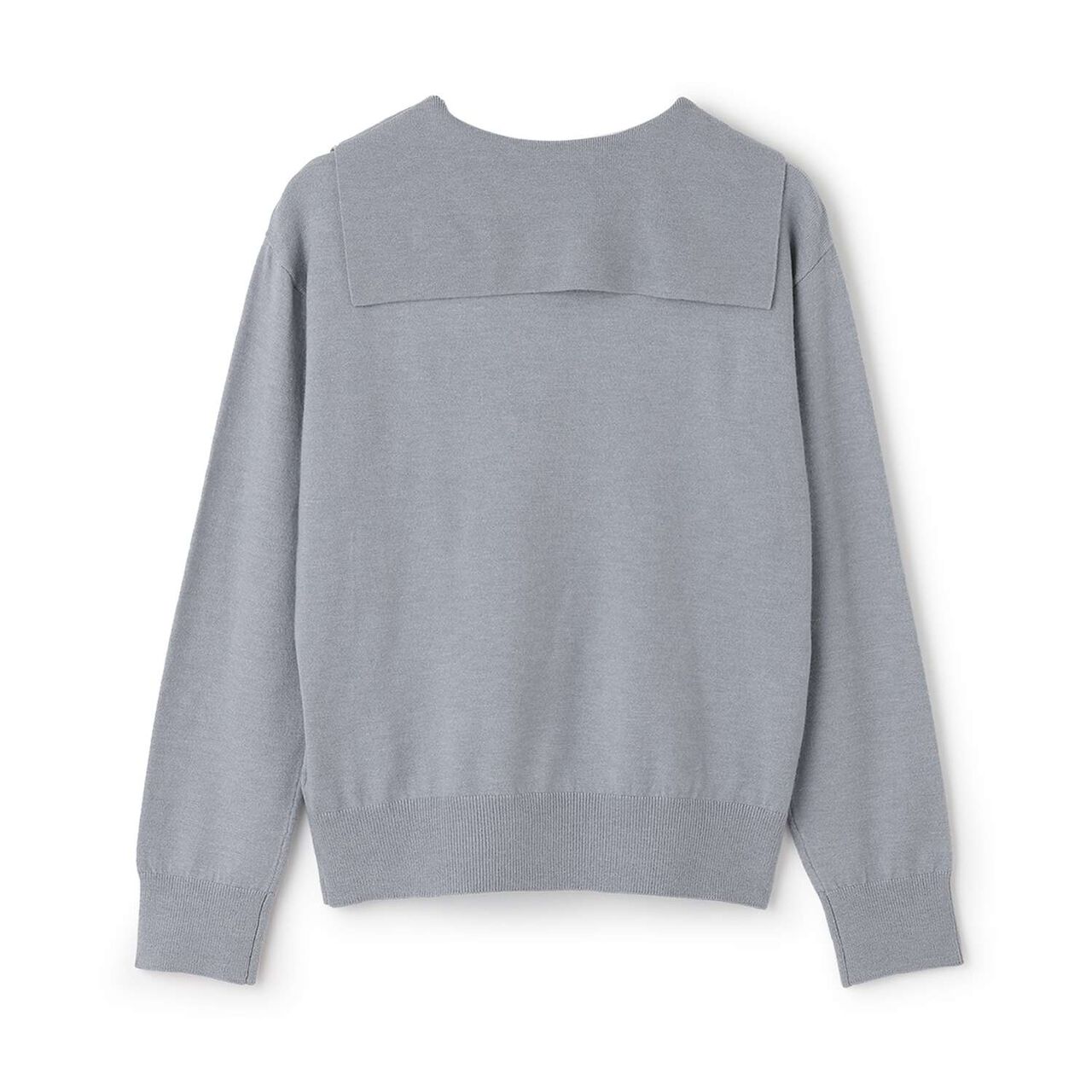 Ribbon Collar Knit,Moderate blue, large image number 1