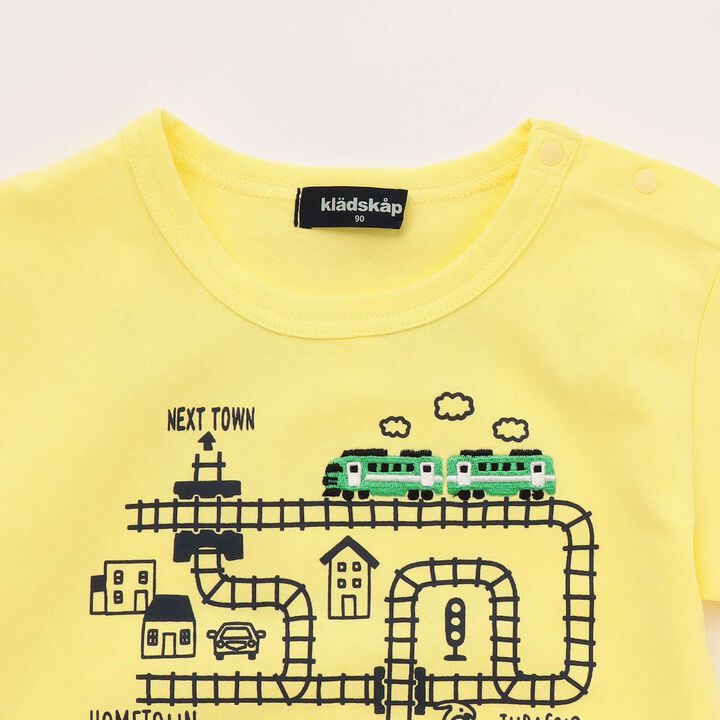 [Popular Item Restocked] [Not Available at Physical Stores] Train and Tracks Short Sleeve T-Shirt,Cream, medium image number 2