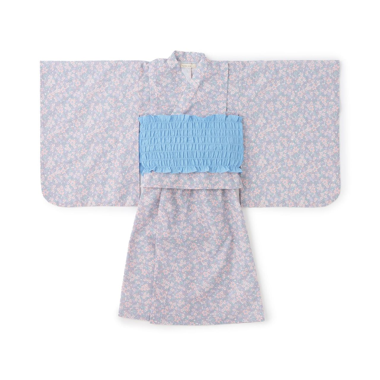 [Easy Wear♪] [Cool Touch] 4-Way Separate Yukata with Obi (OHANA) [Kids Girls],Coral red, large image number 2