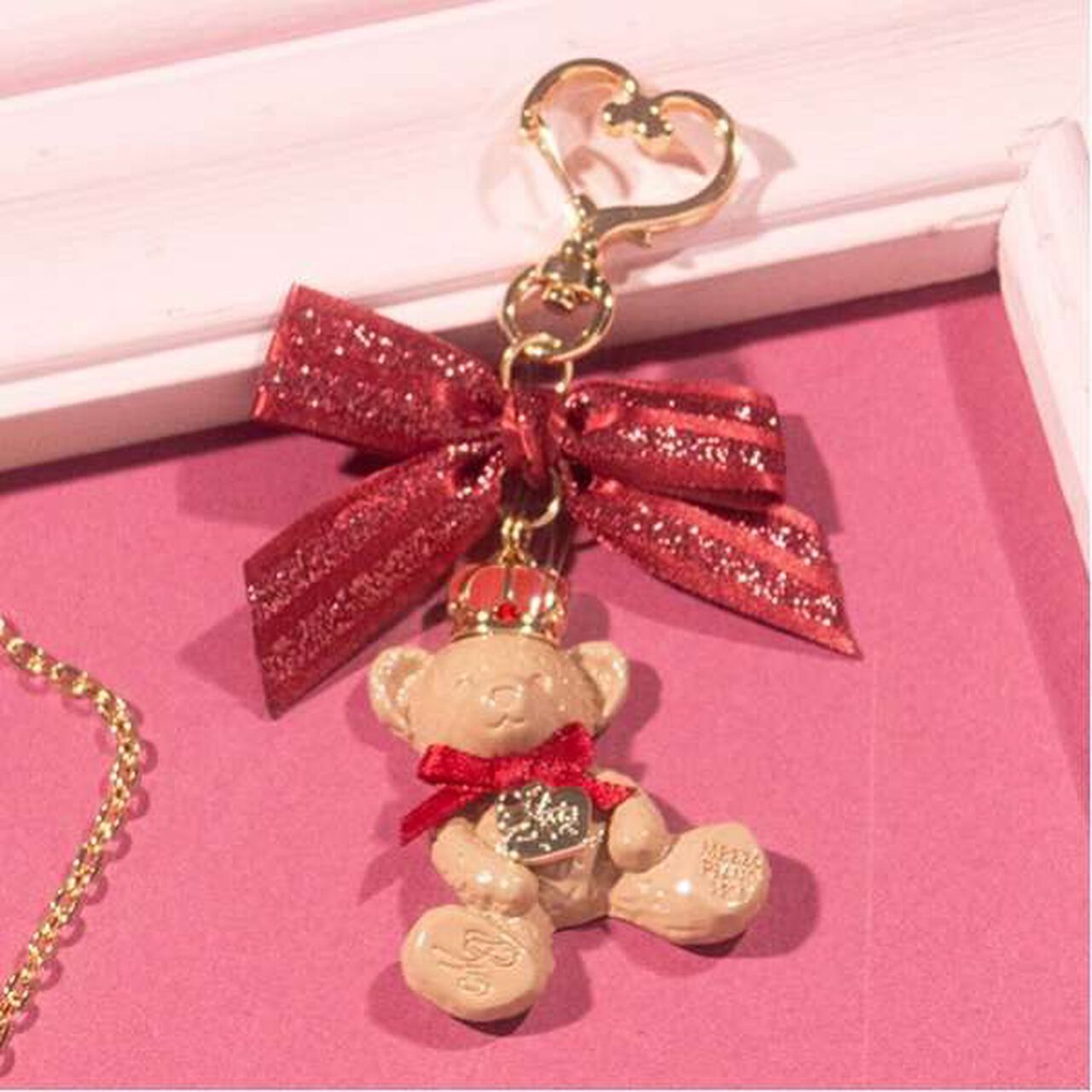Bear Chocolate Key Charm,Light beige, large image number 0