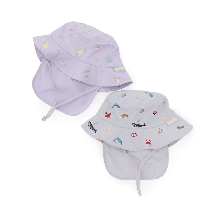 [Heat Shielding] Embroidered Bucket Hat,Sax blue, medium image number 12