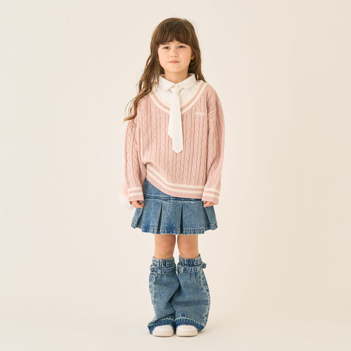 Box Pleat Skirt / Denim,Blue, medium image number 7