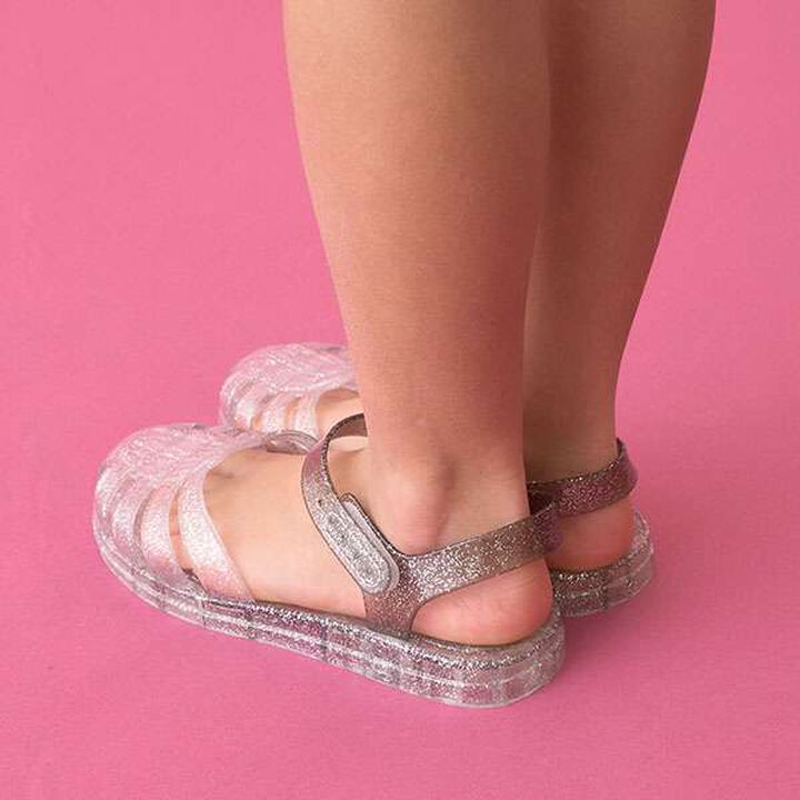 Clear Lame Bi-Color Rubber Sandals,Yellow, medium image number 3